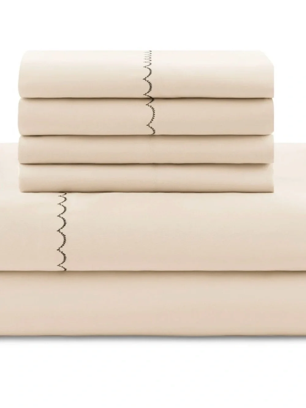 Neutral Striped Cotton Duvet Cover Set in Cream and Black
